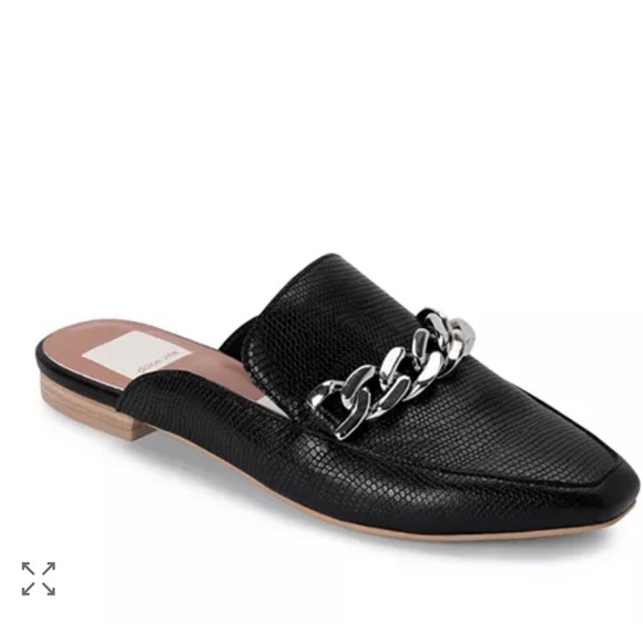 Dolce Vita Shoes - Dolce Vita Hayat Almond Toe Chain Link Leather Mules